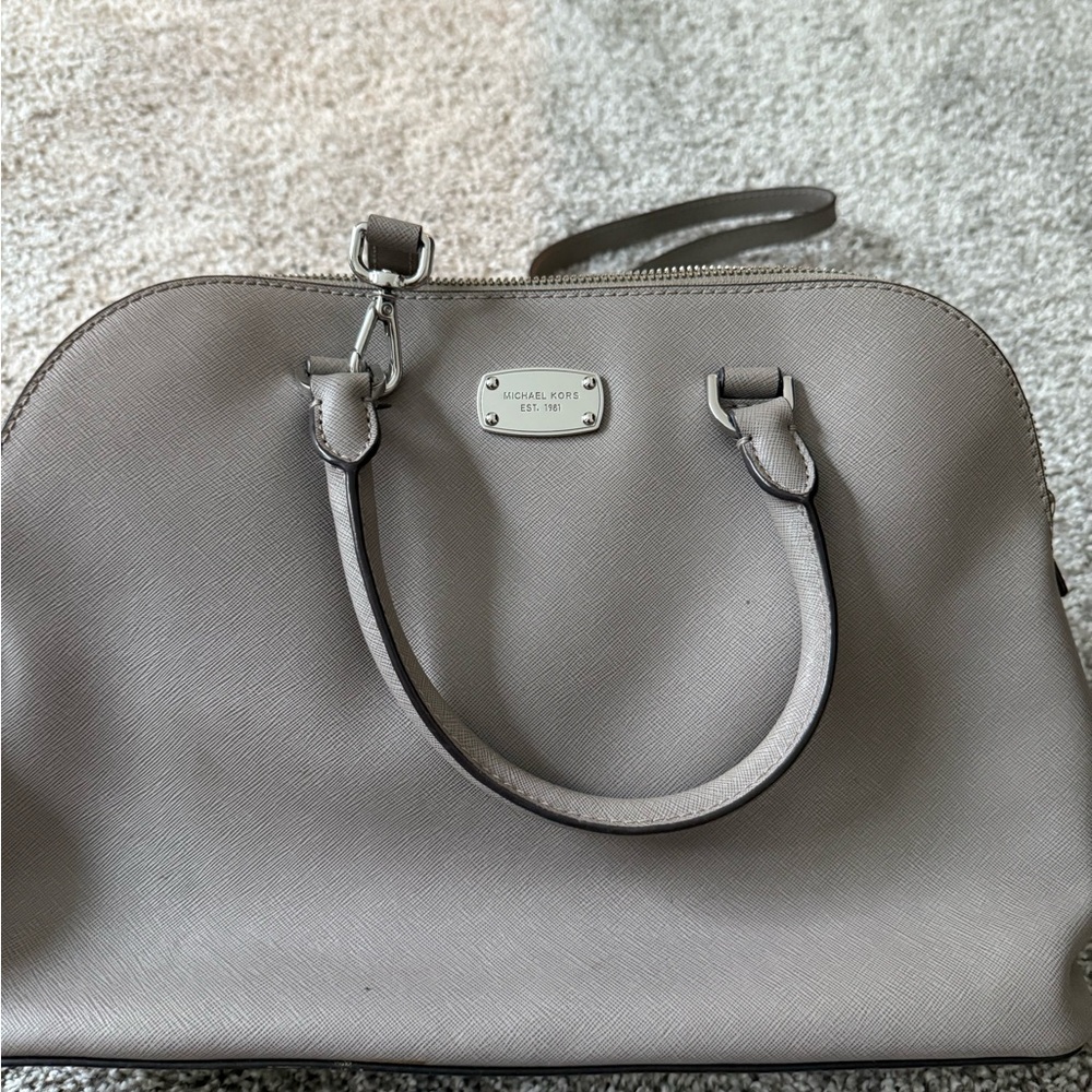 Michael Michael Kors Gray Structured Shoulder Bag - image 1